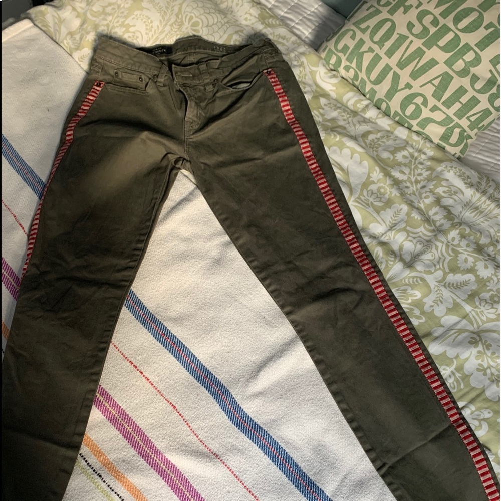 JCrew toothpick ankle jean w/ tux stripe size 26